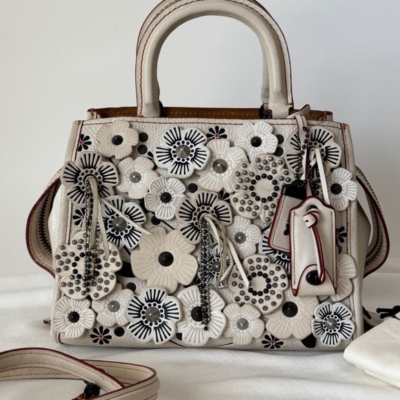 Coach Handbags - COACH Rogue 25 in Glovetanned Pebbled Leather with Wild Tea Rose Chalk